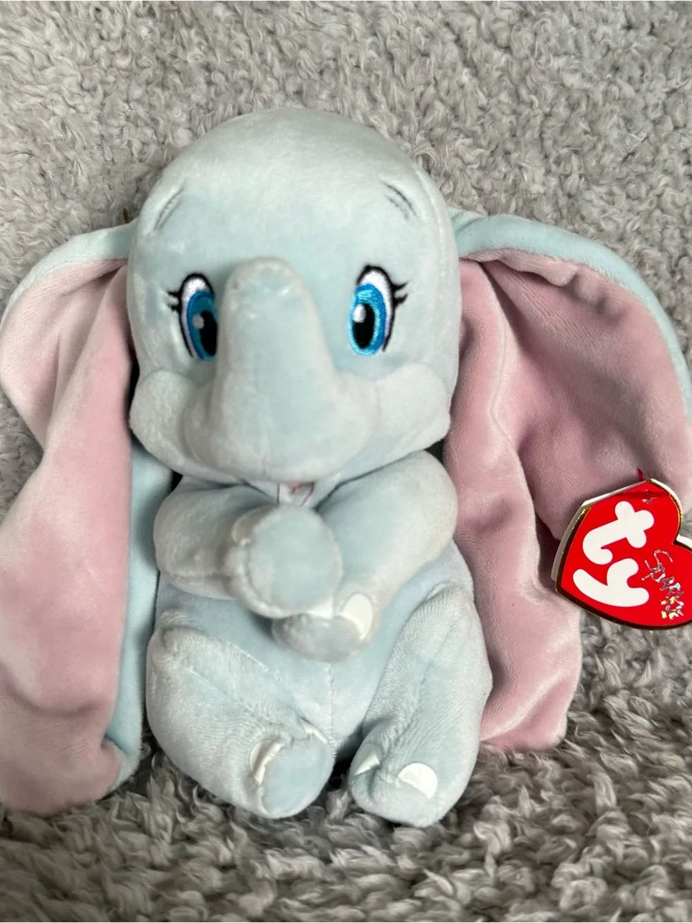 Ty Sparkle Dumbo Beanie Baby Plush 6” Elephant Disney Classic Stuffed Animal Toy